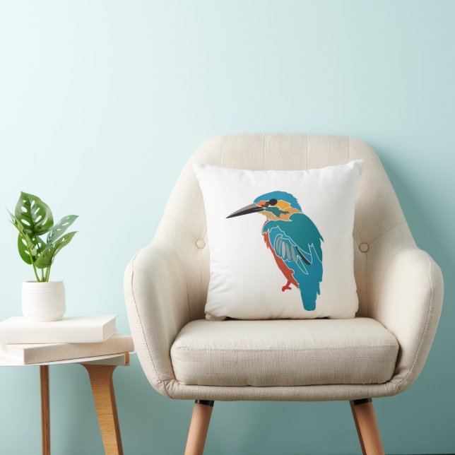 Colourful Kingfisher Cushion (Chair)