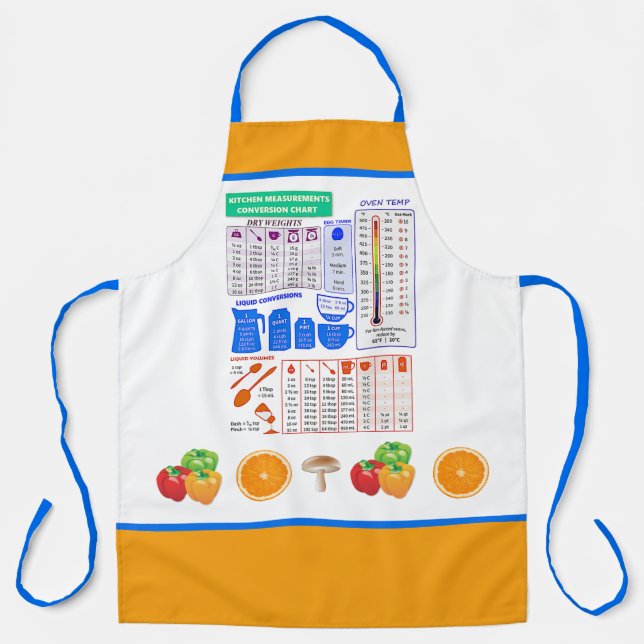 Colourful Kitchen Conversion Chart Apron (Front)