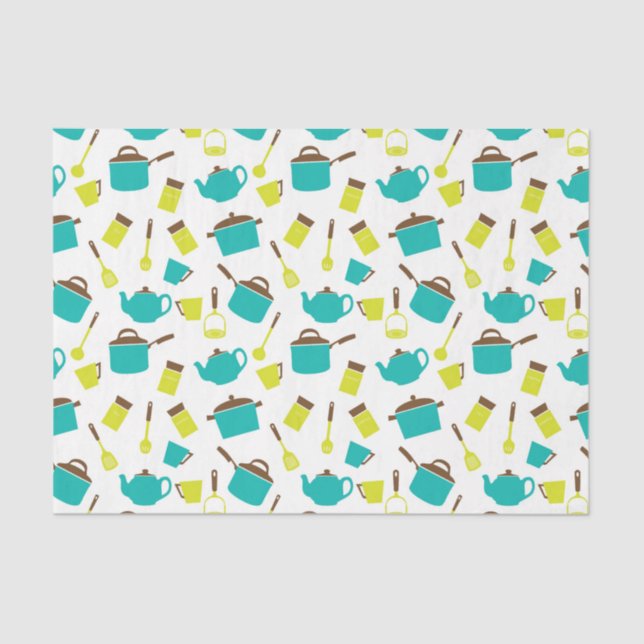 Colourful Kitchen Utensils, Decoupage Tissue Paper (Front)