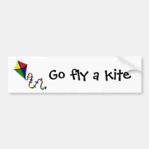 Colourful Kite Flying Art Bumper Sticker