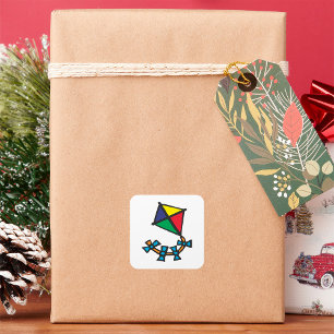 Colourful Kite Square Sticker