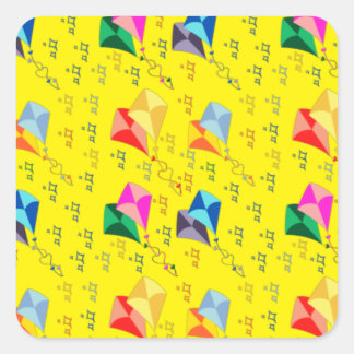 Colourful kites festival square sticker