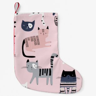 Colourful Kittens: Childish Pink Vintage Small Christmas Stocking