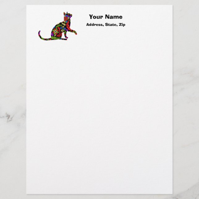 Colourful Kitty 2 Personalized Letterhead (Front)