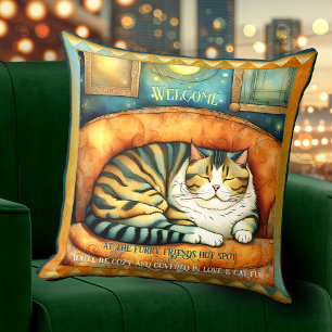 Colourful Kitty Cat Lovers Animal Art Cushion