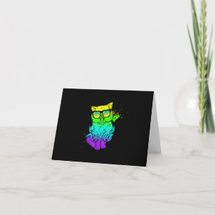 Colourful Kitty Cat Music Lover Gift Card