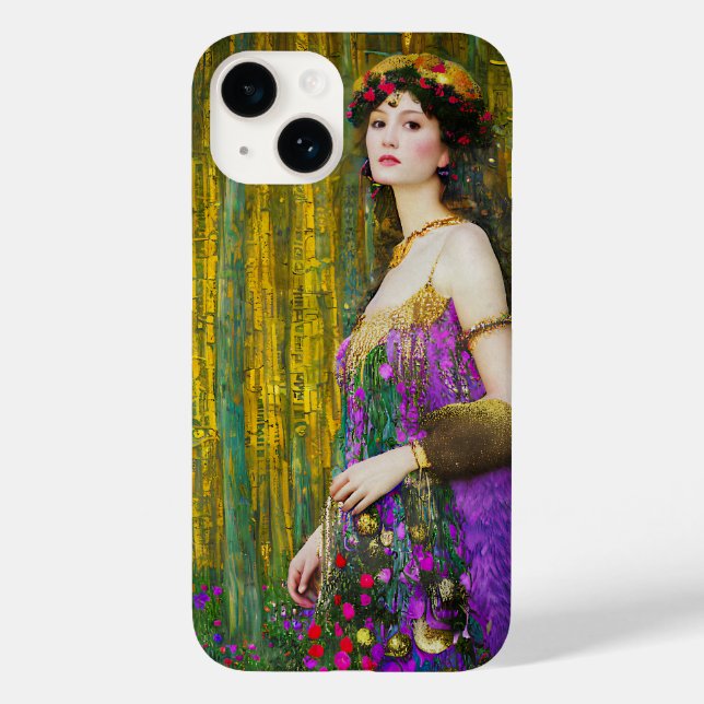 Colourful Klimt Style Collage Portrait of a Woman Case-Mate iPhone Case (Back)