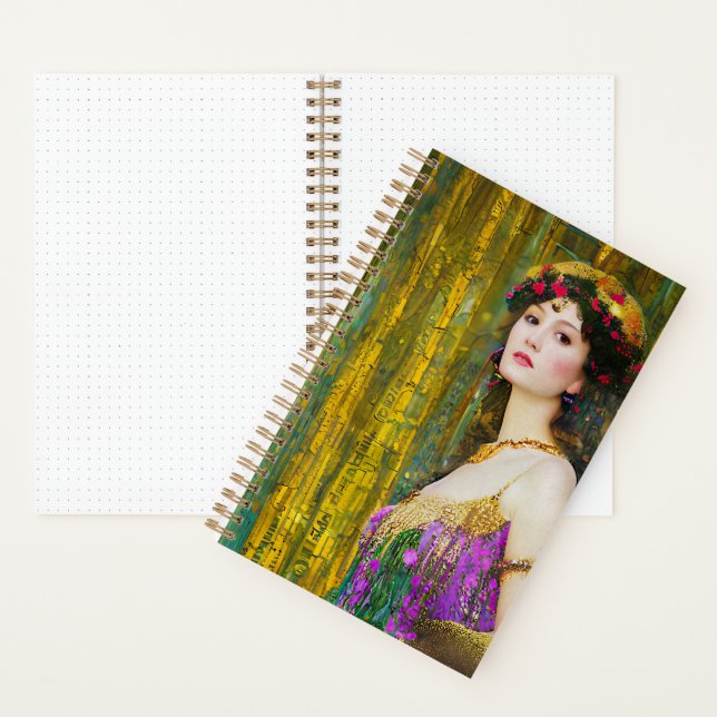 Colourful Klimt Style Collage Portrait of a Woman Notebook (Inside)