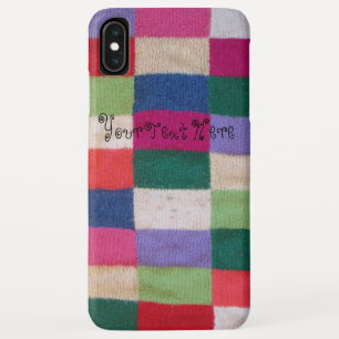 colourful knitted patchwork squares fun vintage iPhone XS max case