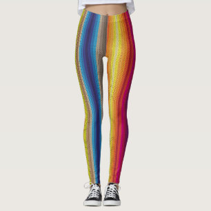 Colourful Knitted Rainbow Effect Leggings