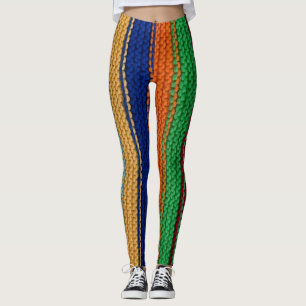 Colourful knitted stripes leggings