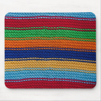 Colourful knitted stripes mouse pad