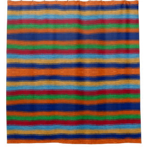 Colourful knitted stripes shower curtain