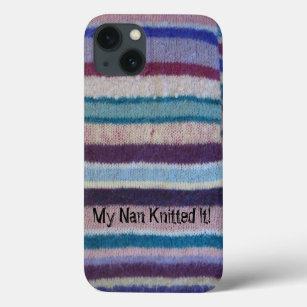 colourful knitted stripes vintage fun iPhone 13 case