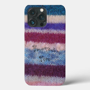 colourful knitted stripes vintage style fun design iPhone 13 pro case