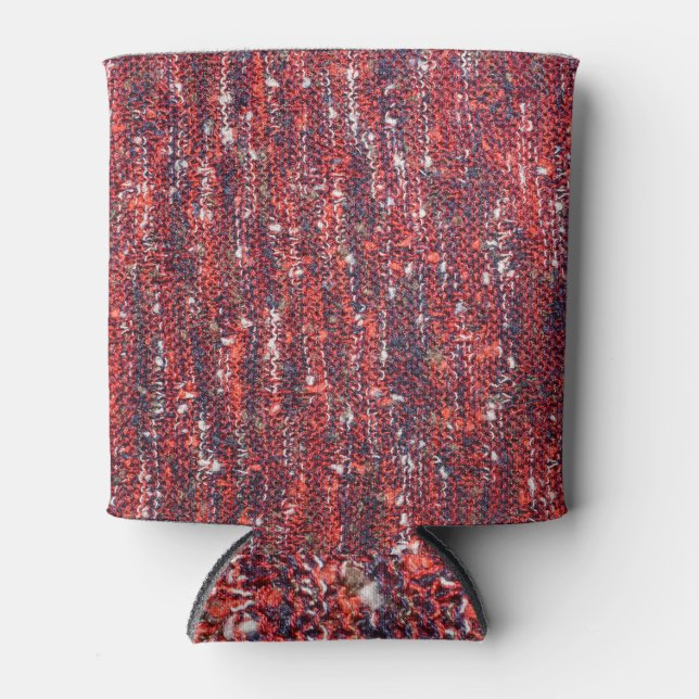 Colourful Knitted Texture: Cosy Background Can Cooler (Front)