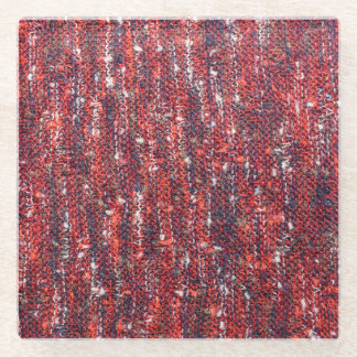 Colourful Knitted Texture: Cosy Background Glass Coaster