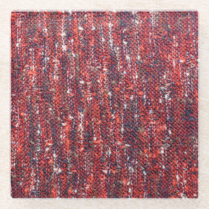 Colourful Knitted Texture: Cosy Background Glass Coaster