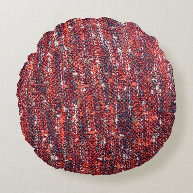 Colourful Knitted Texture: Cosy Background Round Cushion (Front)