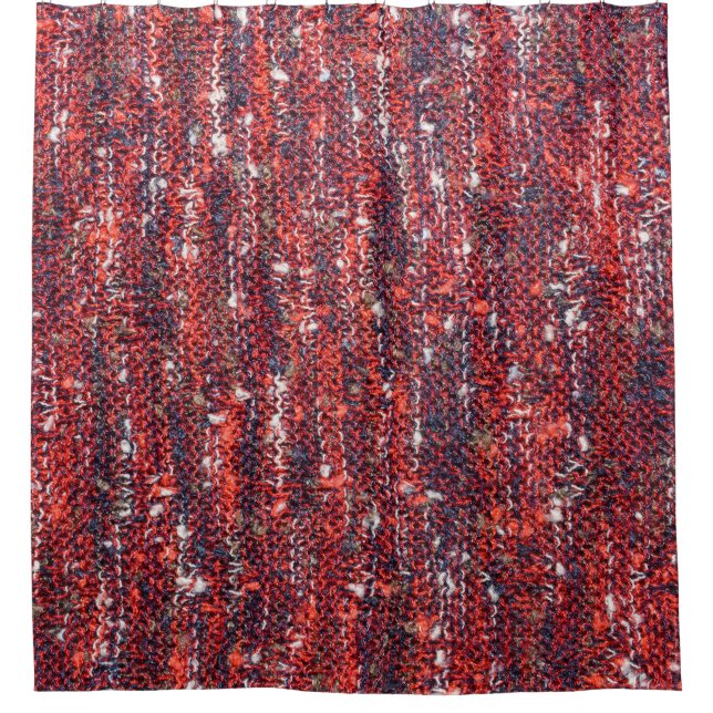 Colourful Knitted Texture: Cosy Background Shower Curtain (Front)