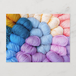 Colourful Knitting Yarn Balls Postcard