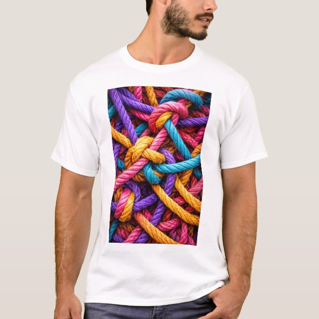 Colourful Knotted Rope Pattern – Vibrant  Tshirt (Front)