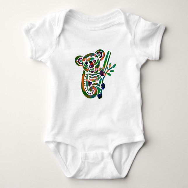 Colourful Koala Bear Lover Gift Baby Bodysuit (Front)