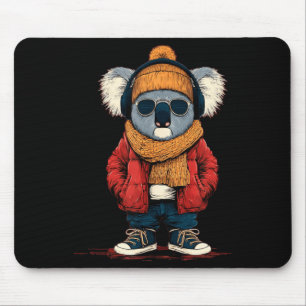 Colourful Koala in Winter Style for Boys and Girls Mouse Pad