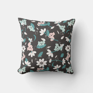 Colourful Koala Pattern Cute Animal and Floral Cushion