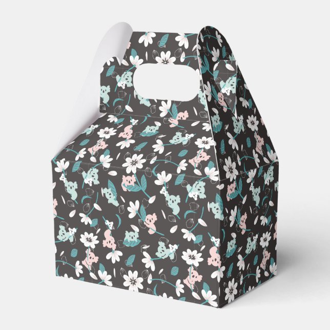 Colourful Koala Pattern Cute Animal and Floral Favour Box (Front Side)