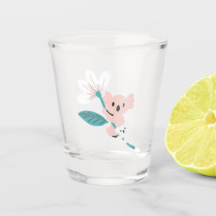 Colourful Koala Pattern Cute Animal and Floral Shot Glass