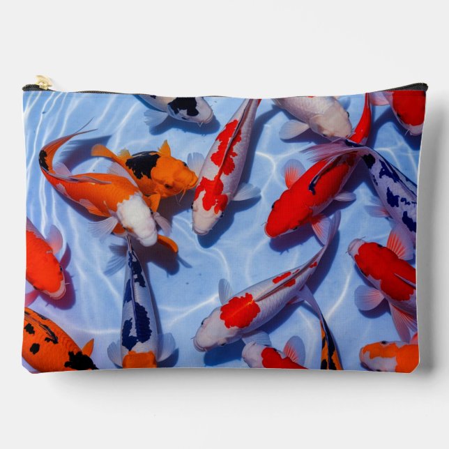 Colourful Koi Accessory Pouch Handbag (Front)