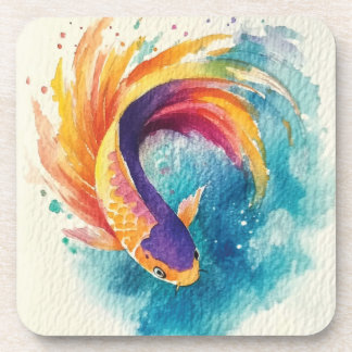 Colourful Koi Fish Coaster