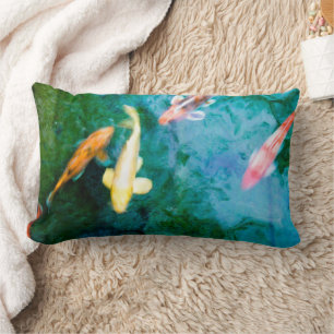 Colourful Koi Fish Lumbar Cushion