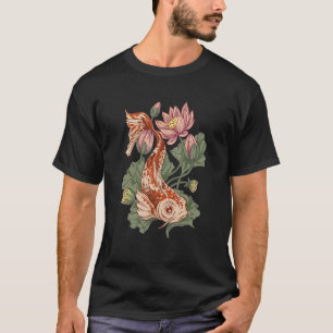 Colourful Koi Fish Realistic Floral Koi Fish Anima T-Shirt