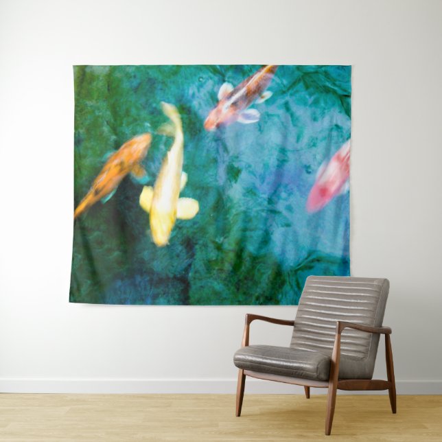 Colourful Koi Fish Tapestry (In Situ (Horizontal))
