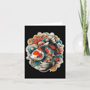 Colourful Koi Fish Tattoo Design Japanese Art Nish Card
