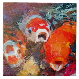 Colourful Koi Fish Tile
