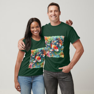 Colourful Koi Fish Whimsical Watercolor Orange Tea T-Shirt