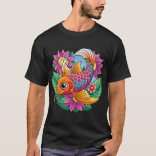 colourful Koi fish with flowers T-Shirt