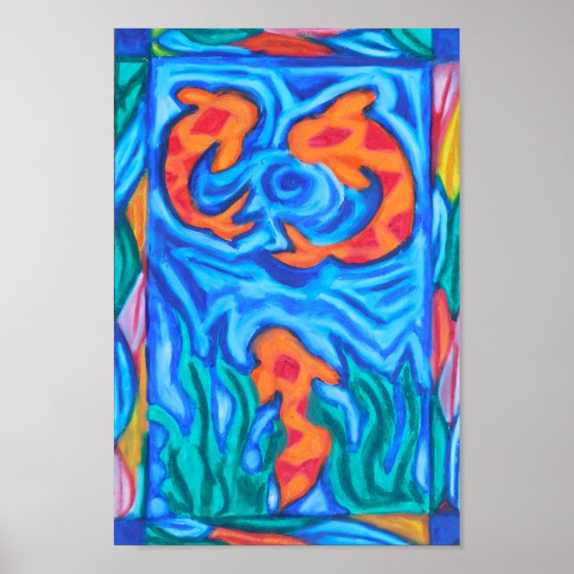 Colourful Koi Pond Poster (Front)