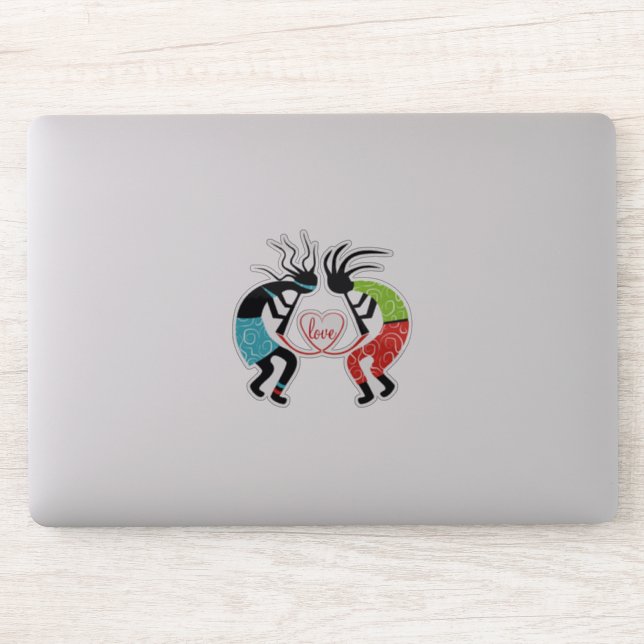 Colourful Kokopelli love heart (Computer)
