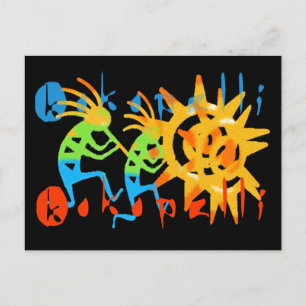Colourful Kokopelli Postcard
