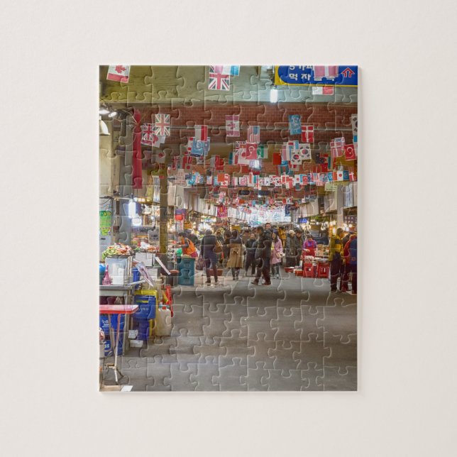 Colourful Korean Marketplace Jigsaw Puzzle (Vertical)