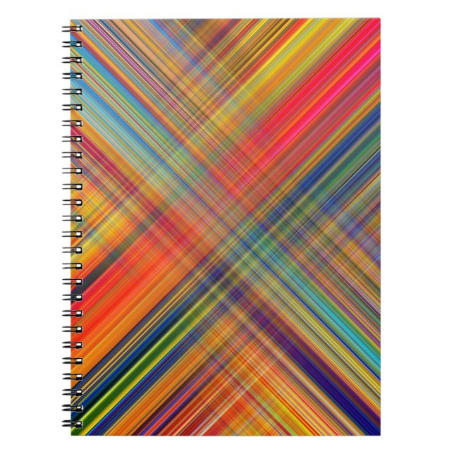 Colourful Kriss Kross Pattern Plaid Notebook (Front)