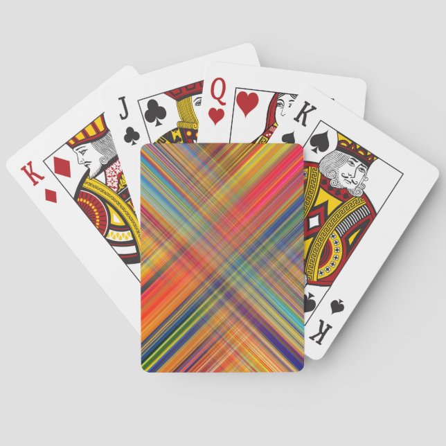 Colourful Kriss Kross Pattern Plaid Playing Cards (Back)