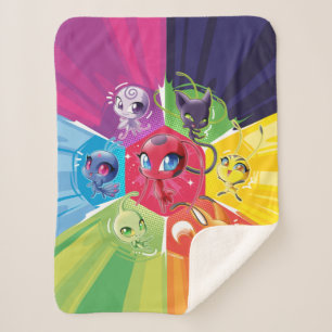 Colourful Kwamis Sherpa Blanket