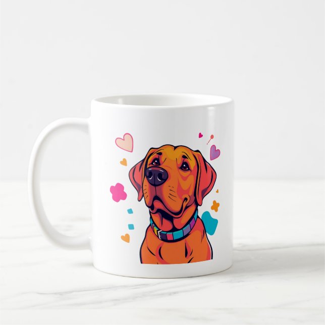 Colourful Labrador Dog Art Coffee Mug (Left)
