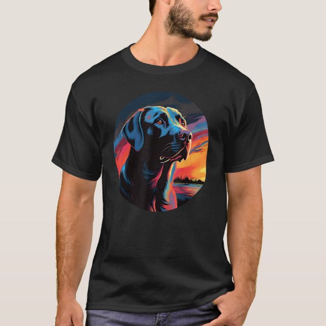 Colourful Labrador Retriever Dog Dad Mum Graffity T-Shirt (Front)
