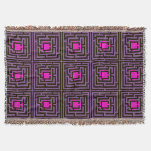 Colourful Labyrinth Pattern on Custom Colour Throw Blanket